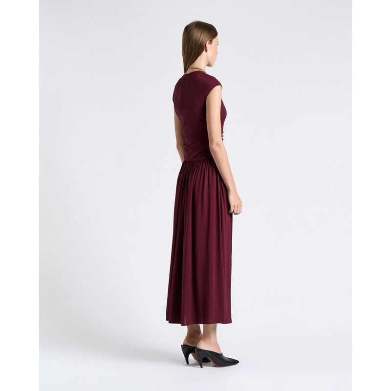 Cue Stretch Viscose Gathered Midi Dress image number 1